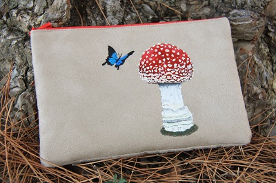 Pochette champignon peint main la kitsch lorraine