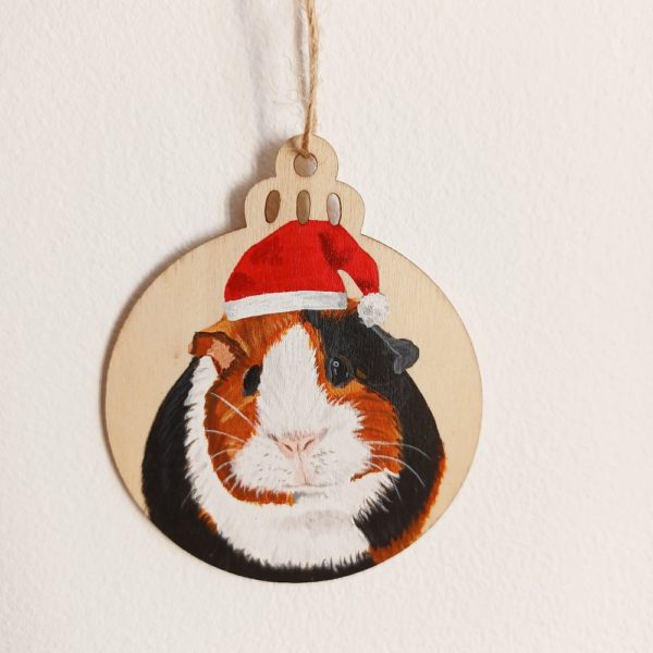 Boule Noël portrait animal peint main personnalisé kitsch lorraine 9