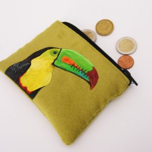 porte monnaie peint main Adélaïde le toucan kitsch lorraine 1