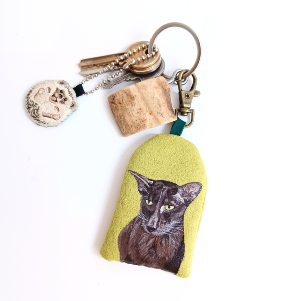 porte cle personnalisé peint main chat oriental kitsch lorraine 3