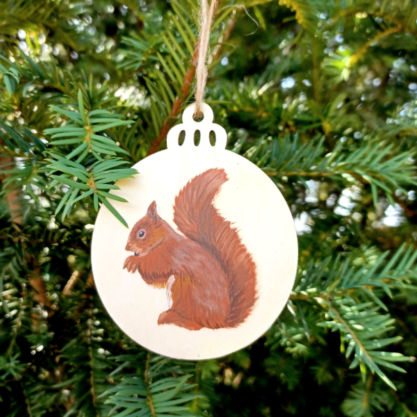 Boule de Noël peinte à la main Kitsch Lorraine écureuil
